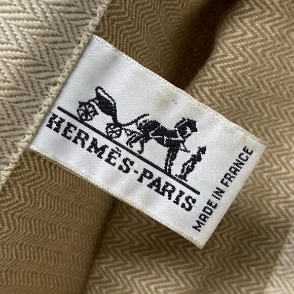 Auth HERMES Aline Cream Beige Cotton Leather Shoulder Bag - Picture 11 of 16